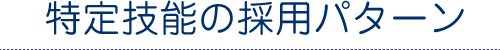 特定技能の採用パターン